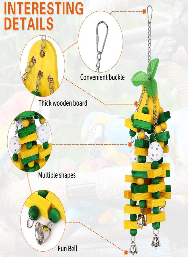 NEXT VOGUE 2-Pack Natural Wood Bird Toys for Parrots – Chew & Climb Toys for Medium to Large Parrots, Macaws, African Greys & Cockatoos – Durable Enrichment Toys for Beak Exercise & Mental Stimulation - Image 3